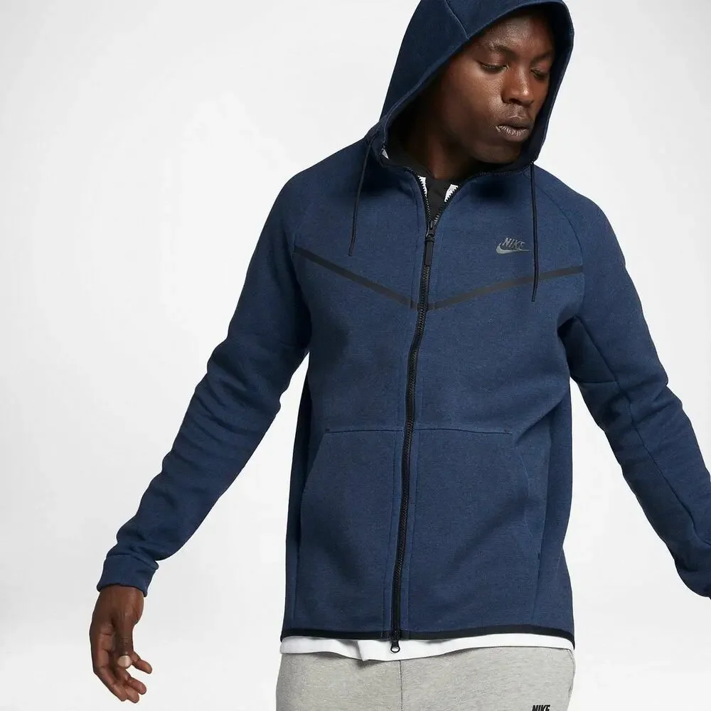 Nike Tech Fleece Windrunner Hoodie Obsidian Blue Full Zip Athletic Jacket Large‎